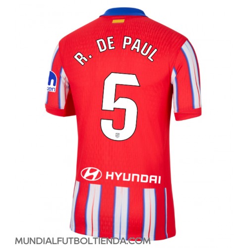 Camiseta Atletico Madrid Rodrigo De Paul #5 Primera Equipación Replica 2024-25 mangas cortas